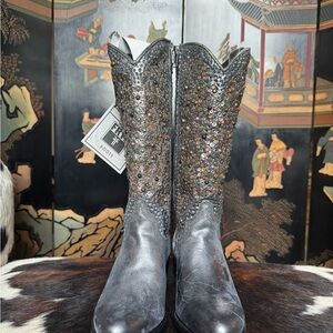 Frye Women’s Deborah Studded Tall Authentic Grey Boots